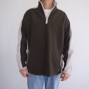 Vintage '90S Gravity Hunter Green Fleece Outdoor Pullover Quarter Zip Sweater L